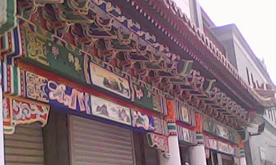 天津古建筑门脸门楼酒店门脸门楼彩绘彩画
