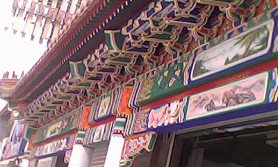 天津古建筑門臉門樓彩繪彩畫酒店門樓彩畫彩繪